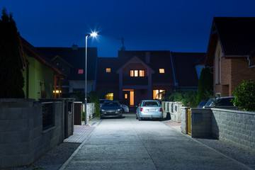 night street in quiet residential quarter