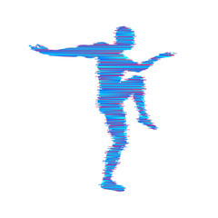Obraz na płótnie Canvas Gymnast. Man is posing and dancing. Sport symbol. Design element. Vector illustration.