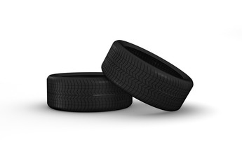 Tire standing on a white background.3d render