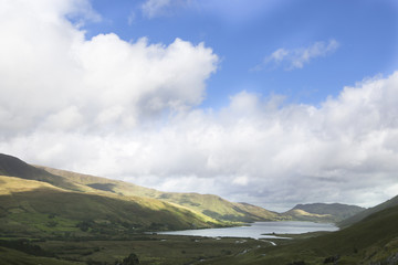 Panorama of the Connemara national park, Ireland