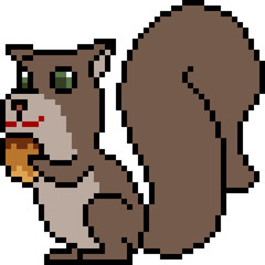 vector pixel art squirrel