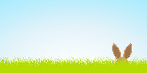 Easter Banner Meadow Bunny Sky