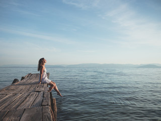 Woman on a pier