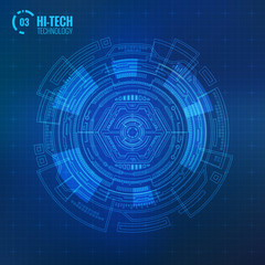 Sci-Fi Futuristic Technologies Circle Elements Set