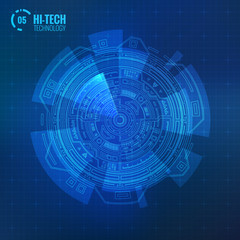 Obraz premium Sci-Fi Futuristic Technologies Circle Elements Set