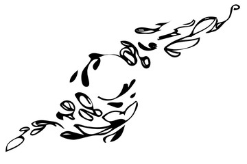 Obraz premium vector sketch abstract floral pattern