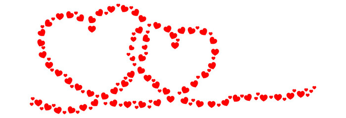 two red hearts - illustration