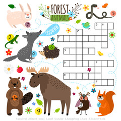 Forest animals crossword puzzle