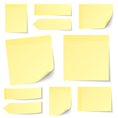 Collection Yellow Stick Notes - obrazy, fototapety, plakaty