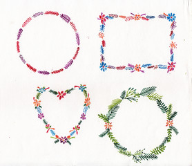 floral frame pack illustration