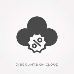 Silhouette icon discounts on cloud