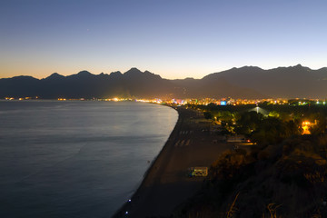 evening Antalya coast (Turkey)