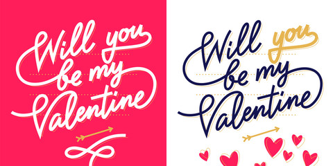 Valentine's day lettering card