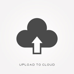 Silhouette icon upload to cloud
