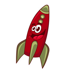 cartoon space rocket vector illustration