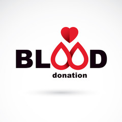 Blood donation conceptual illustration. World blood donor day logotype.