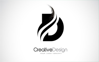 D Letter Design Brush Paint Stroke - obrazy, fototapety, plakaty