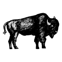 bison icon grunge style