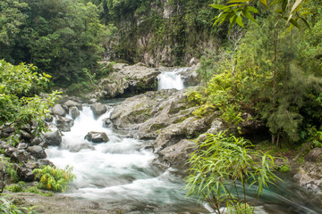 Cascade, chute d'eau, Grand Galet, Ile de La R&eacute;union, Canyoning