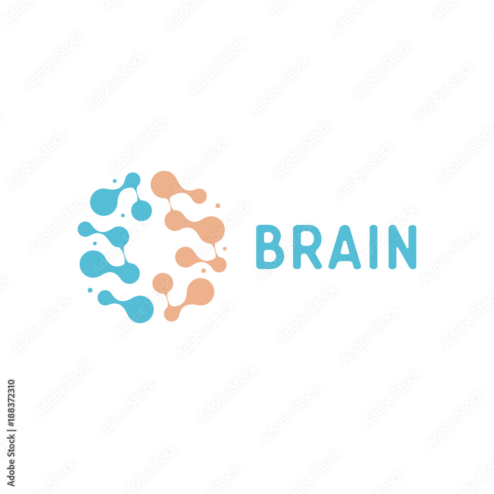 Poster neurons and symapses icon. human brain connections. neural network, memory atlas, minimal design vec
