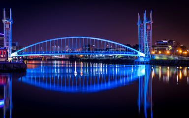 Lowry bridge at night