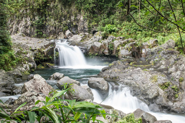 Cascade, chute d'eau, Grand Galet, Ile de La Réunion, Canyoning