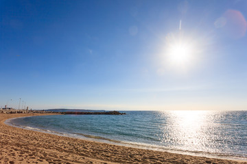 Cannes beach day view, France.