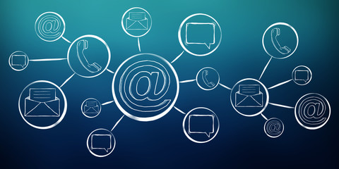 Hand-drawn contacts and emails sketch