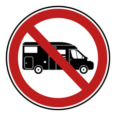 Verbotsschild Icon - Wohnmobil Verboten