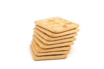 A stack of crackers isolated