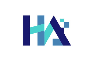 HA Digital Ribbon Letter Logo