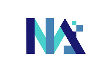 NA Digital Ribbon Letter Logo