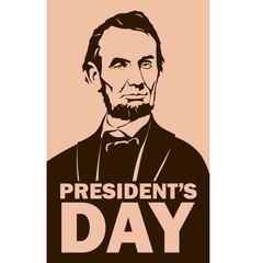 president day  lincoln vector illustration flat style front