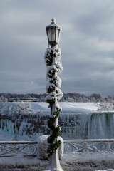 Frozen lamp post Niagara Falls Canada
