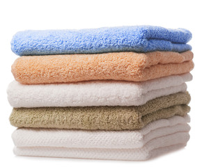 towels on white background