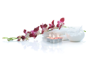 spa with orchid