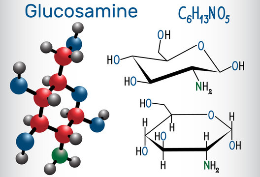 Glucosamine molecule, is one of the most abundant monosaccharides, is dietary supplement