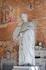 The marble statue of Leonardo Fibonacci by Giovanni Paganucci in the Monumental Cemetery...
