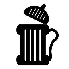 Old wooden beer mug icon