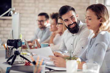 Business people meeting in modern office