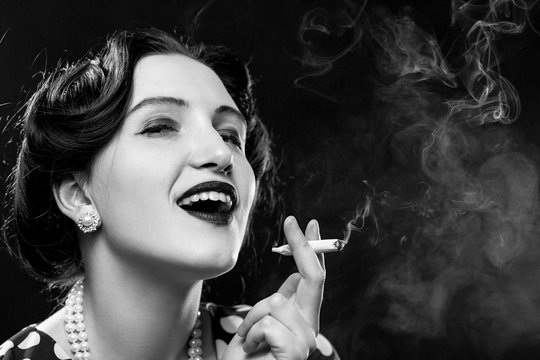 woman smoking joint