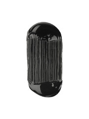 black mascara paints graphic stripes