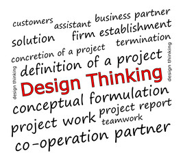 Design Thinking wordcloud - illustration