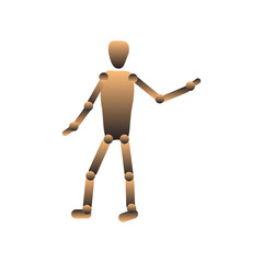 Hinged doll, puppet. Faceless figure. Vector illustration