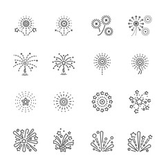 firework line icon set 6, vector eps10