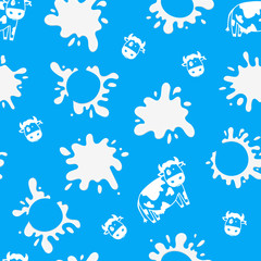 Vector milk or yogurt or cream Seamless Pattern Background