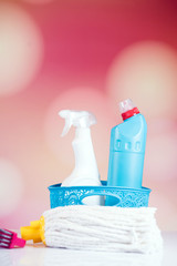Cleaning concept with supplies