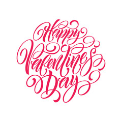 Happy Valentines Day Hand Drawing Vector Lettering design. Vector illustration