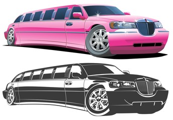 Cartoon limousines set