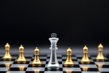Chess business idea for competition, success and leadership concept (using as background)